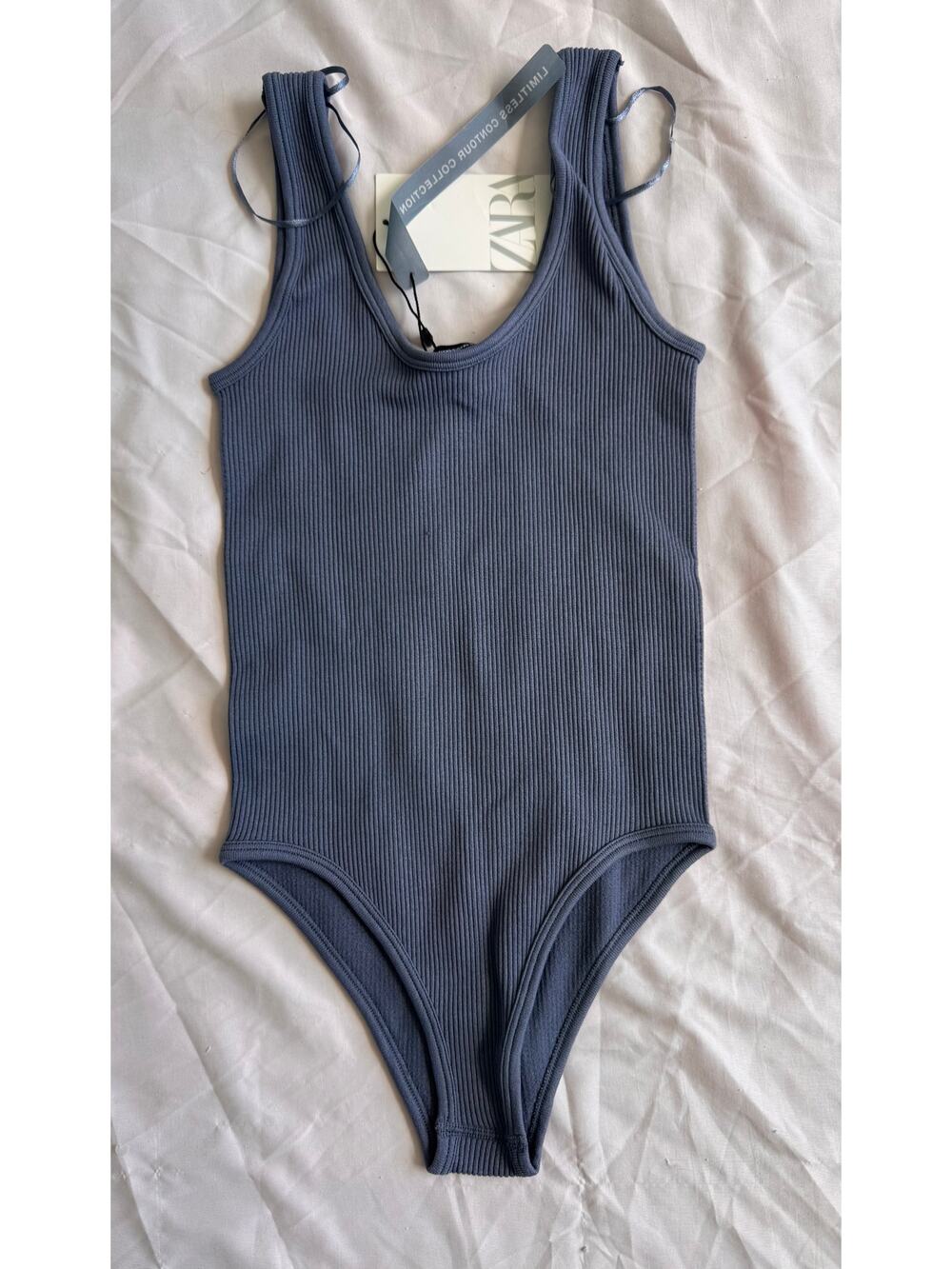 NWT Zara Ribbed Thong Bodysuit XS-S